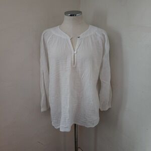 HONEST COTTON White Gauze Boho Tunic Top One Size